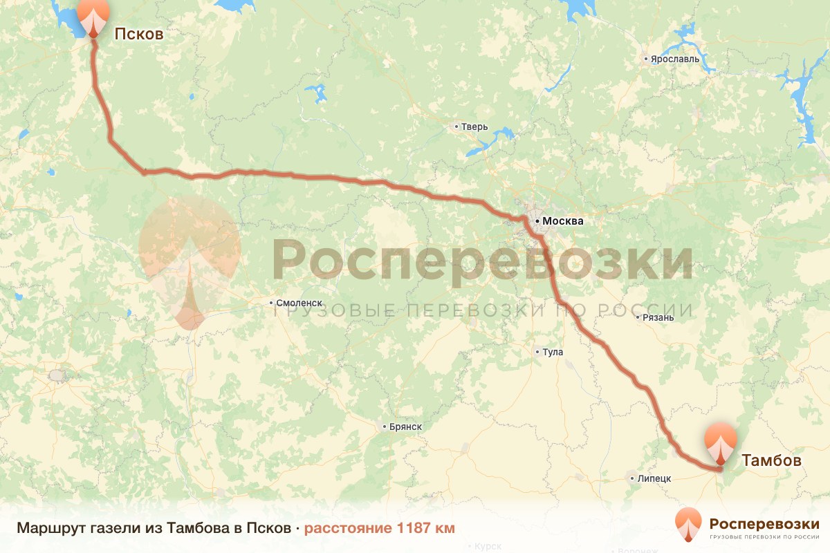 Газель Тамбов Псков