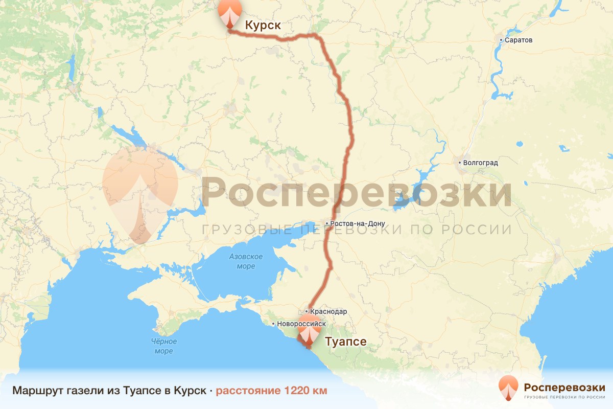Газель Туапсе Курск