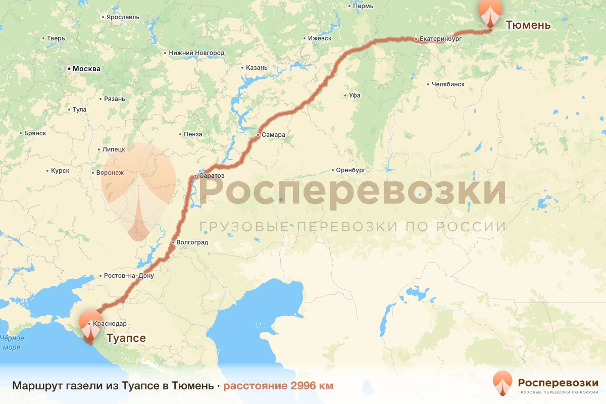 Газель Туапсе Тюмень