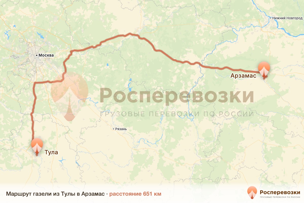 Газель Тула Арзамас