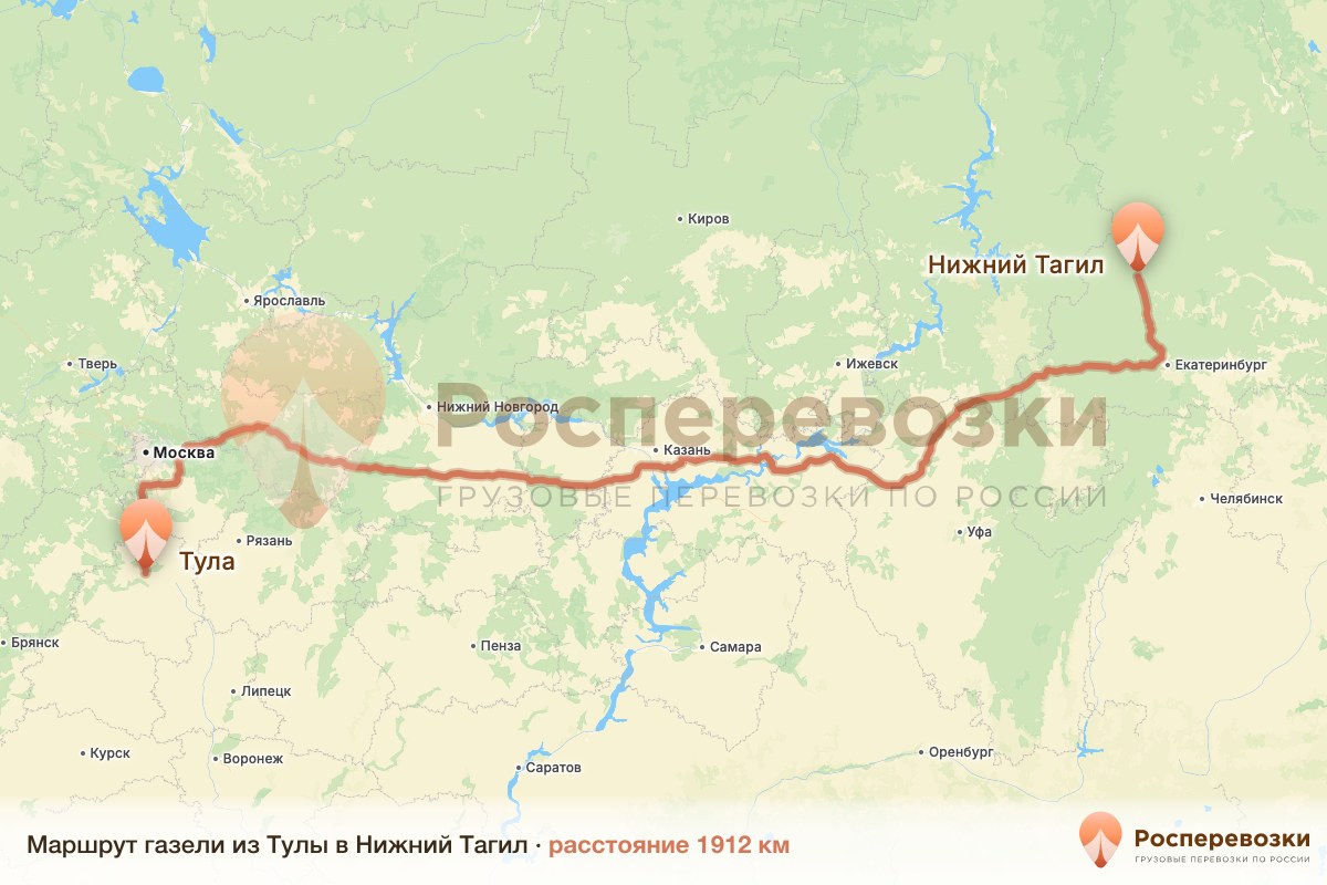Газель Тула Нижний Тагил