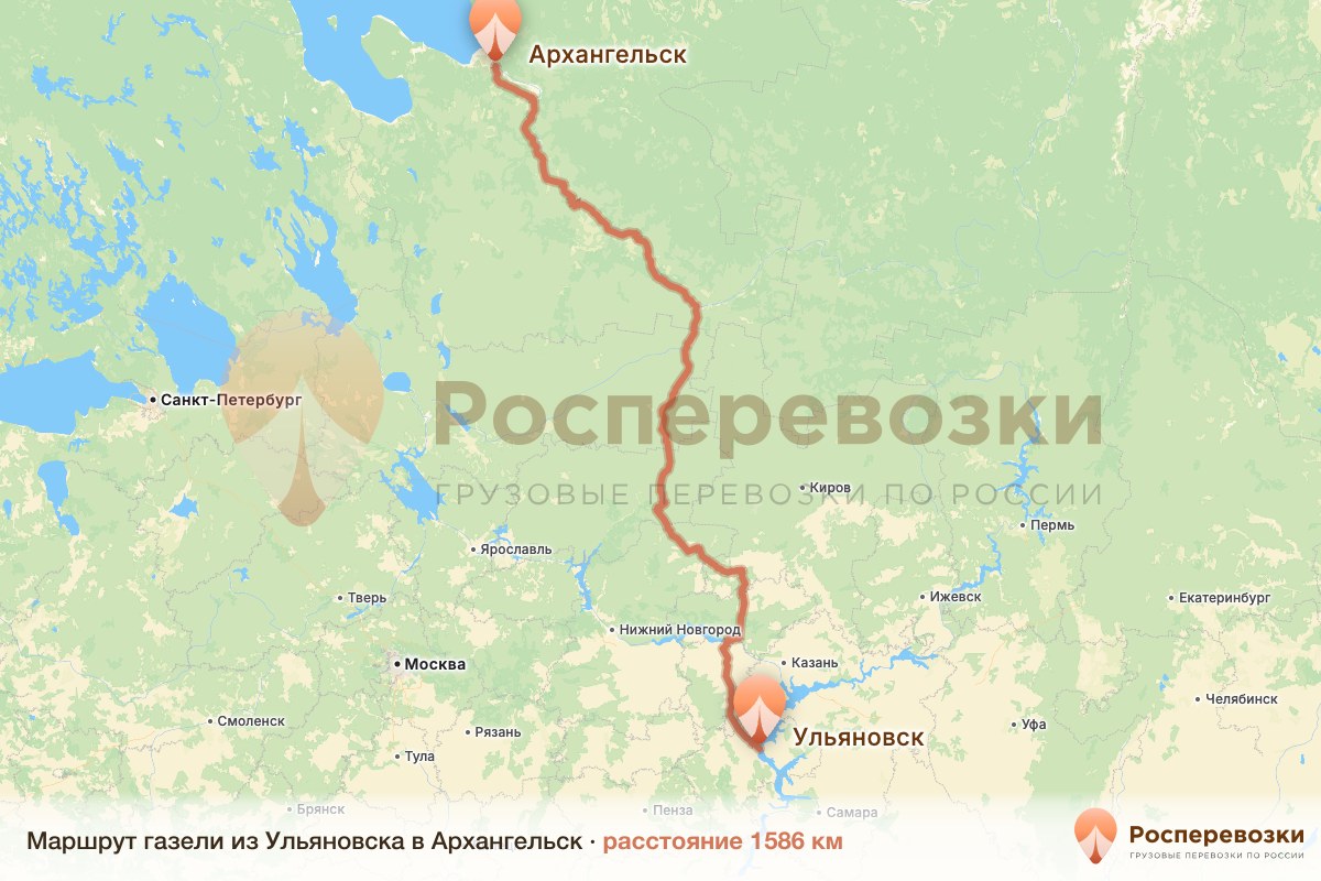 Газель Ульяновск Архангельск