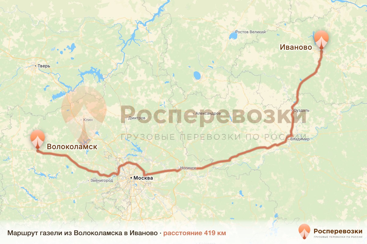 Газель Волоколамск Иваново