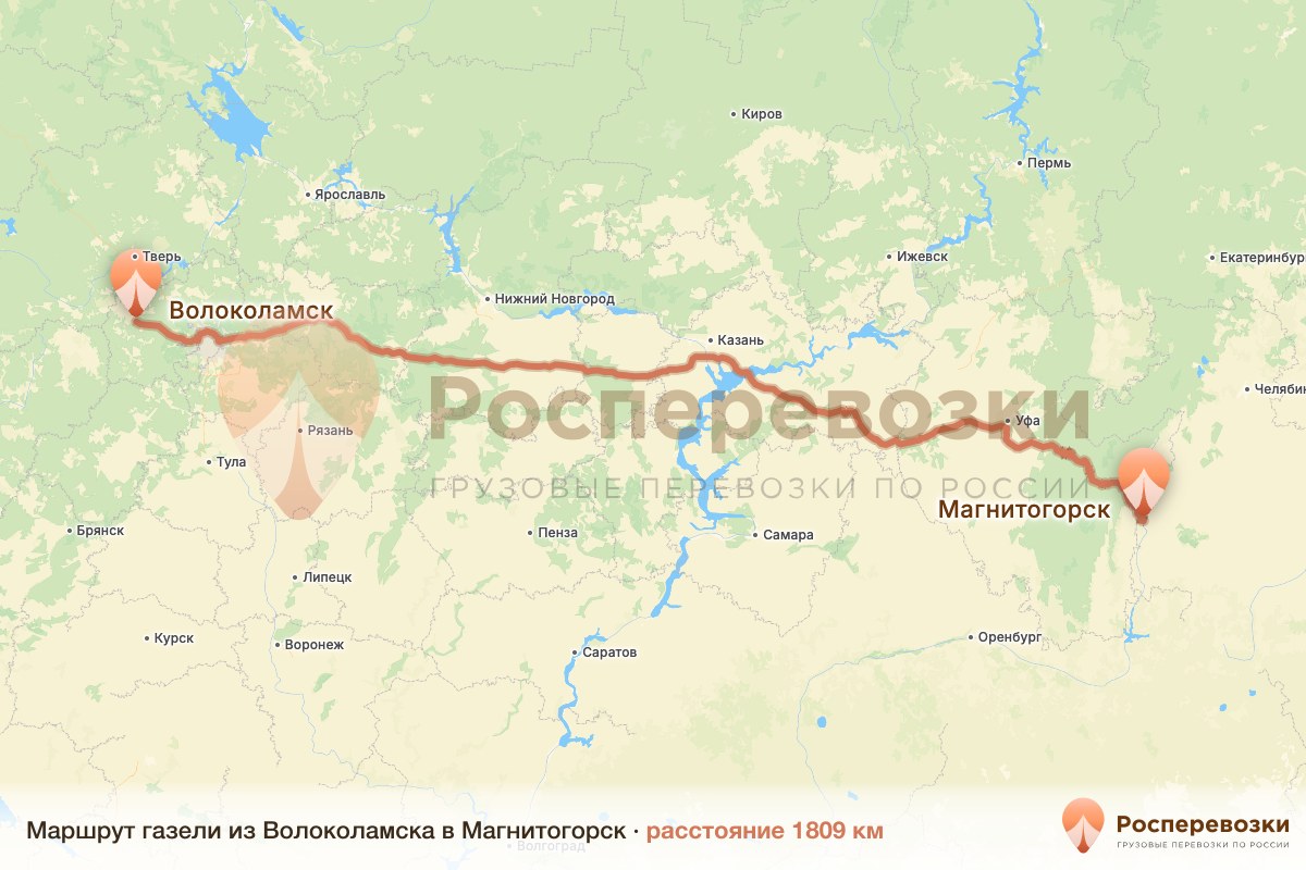 Газель Волоколамск Магнитогорск