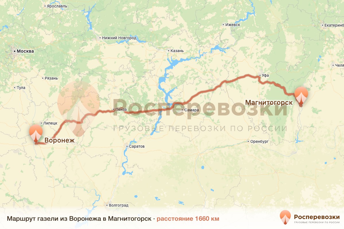 Газель Воронеж Магнитогорск