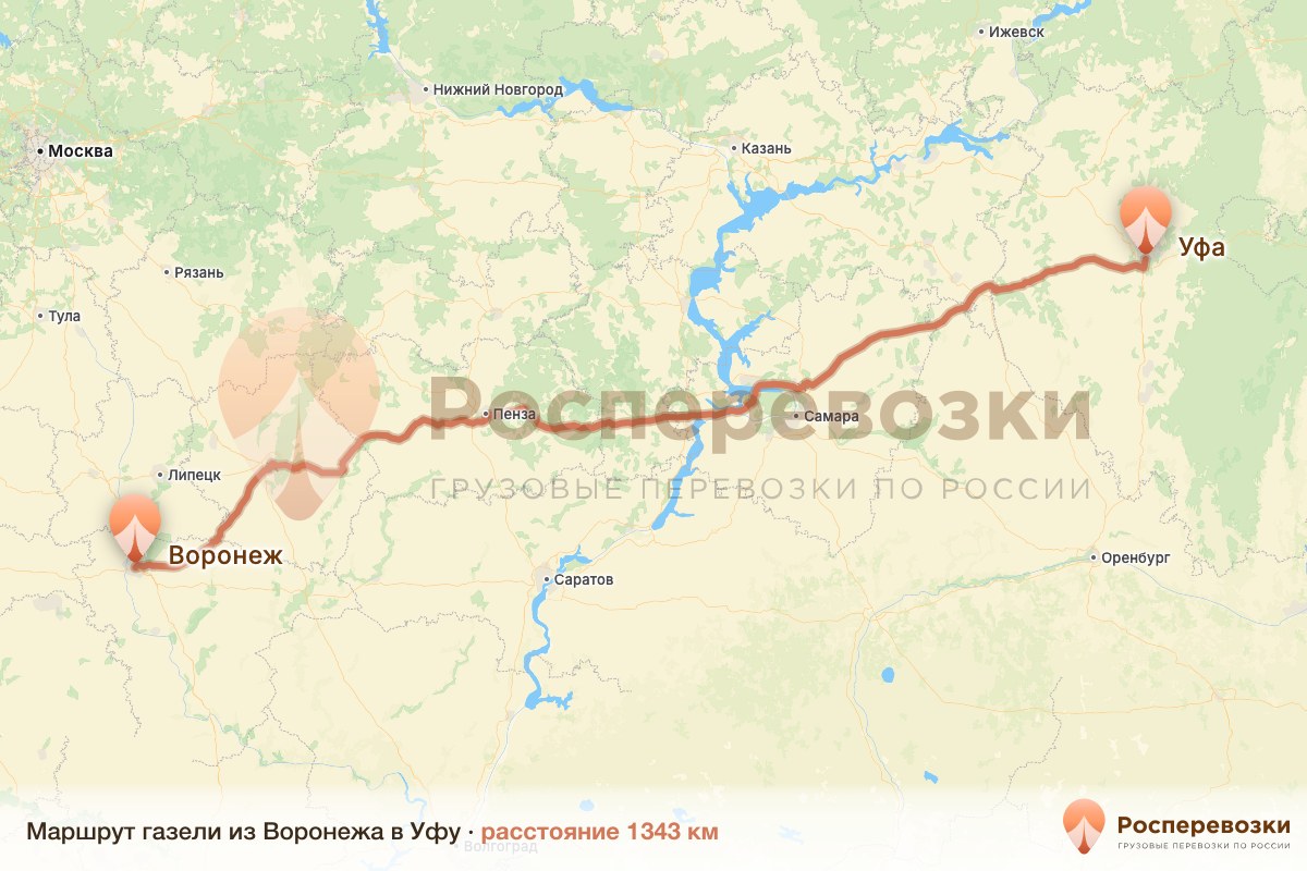 Газель Воронеж Уфа