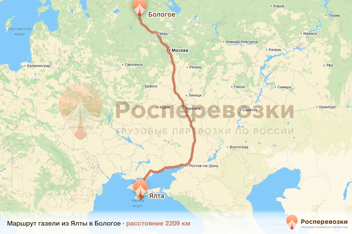 Газель Ялта Бологое