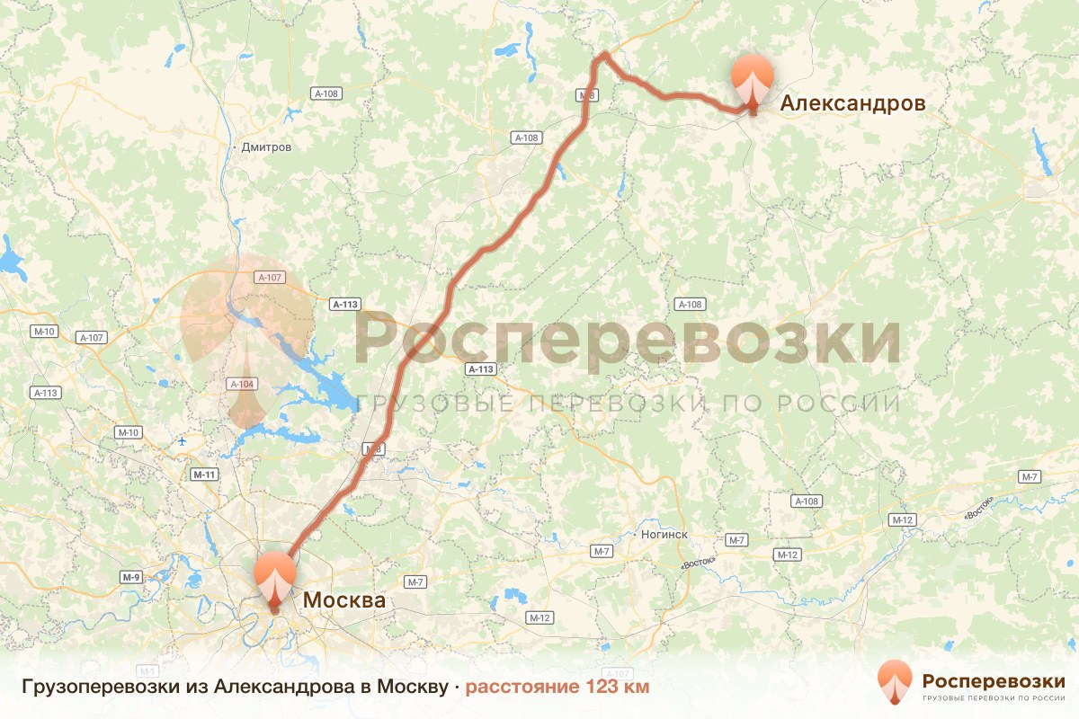 Грузоперевозки Александров Москва
