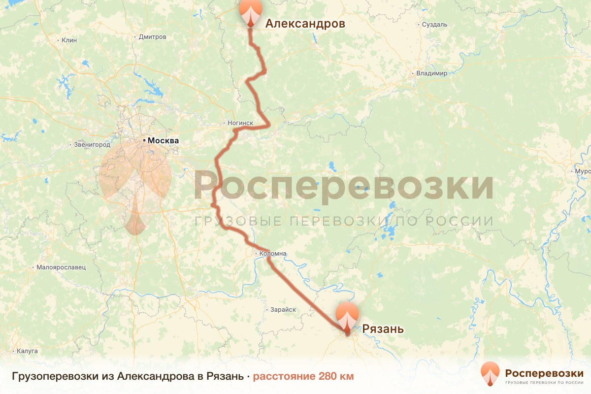 Грузоперевозки Александров Рязань