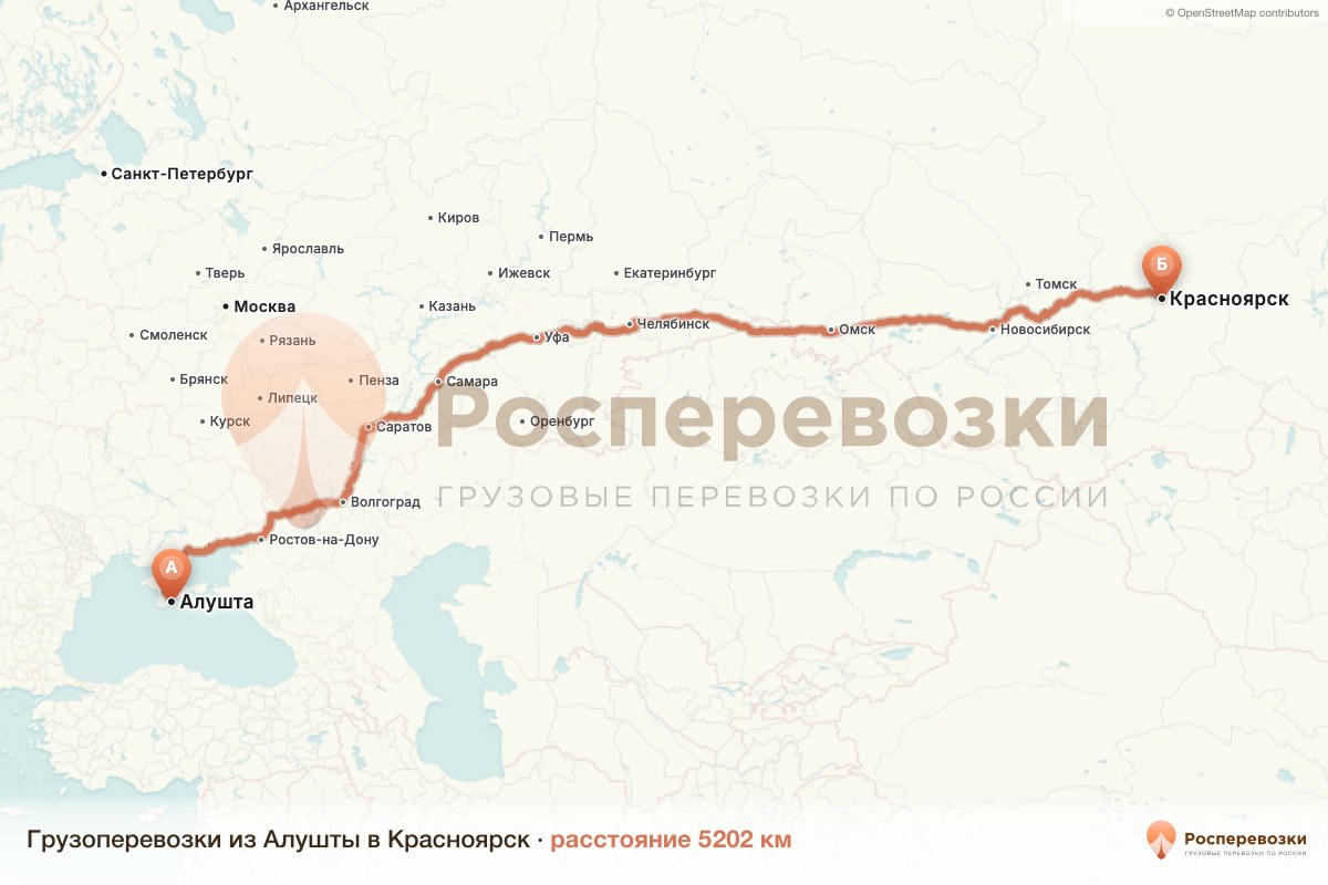 Грузоперевозки Алушта Красноярск