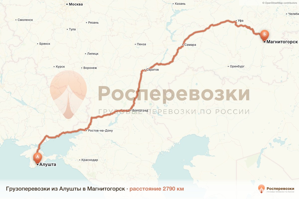 Грузоперевозки Алушта Магнитогорск
