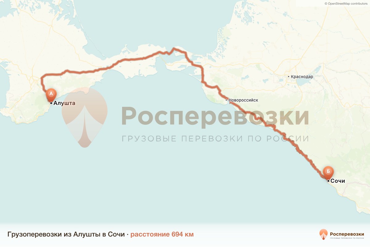 Грузоперевозки Алушта Сочи