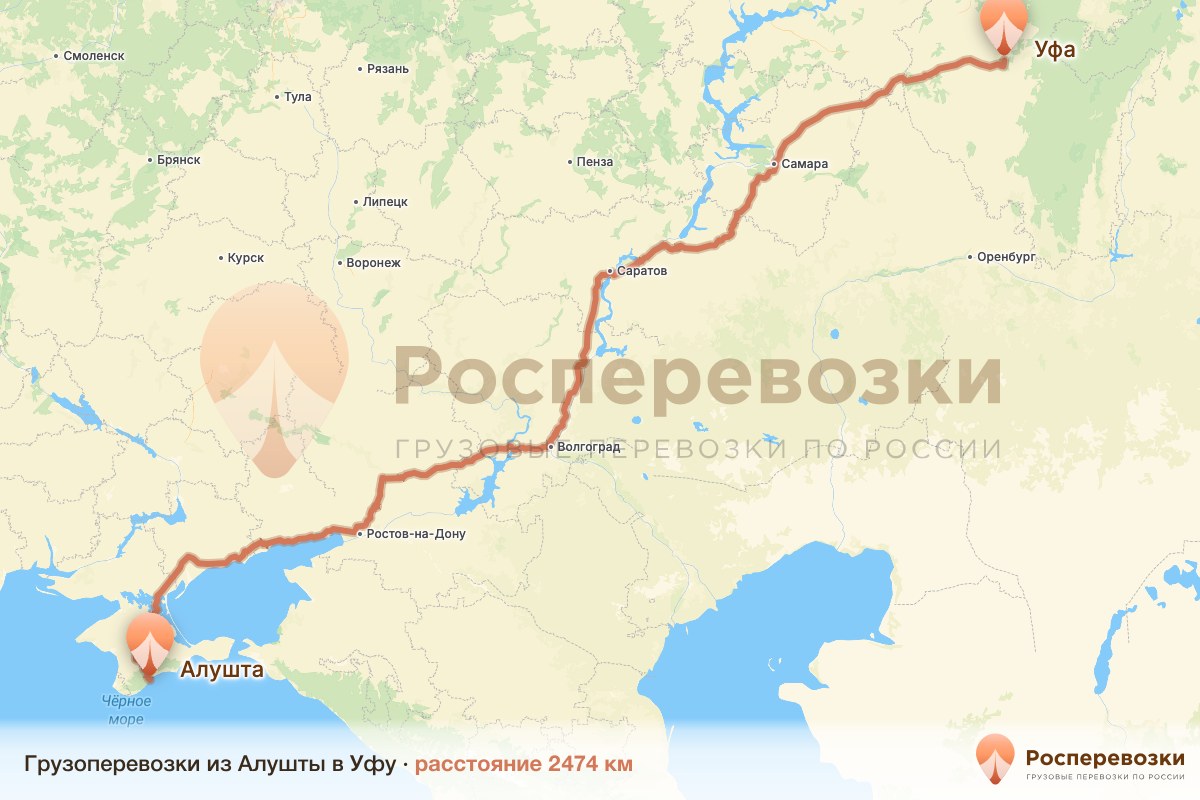 Грузоперевозки Алушта Уфа