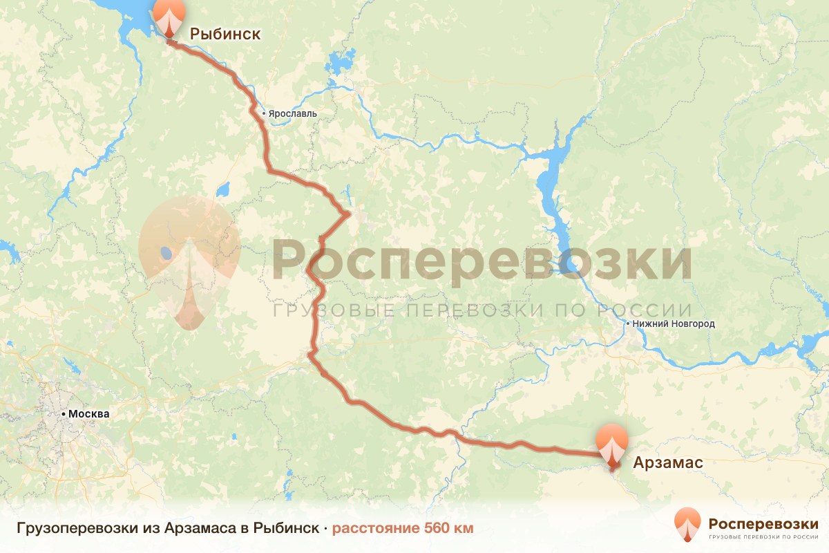 Грузоперевозки Арзамас Рыбинск