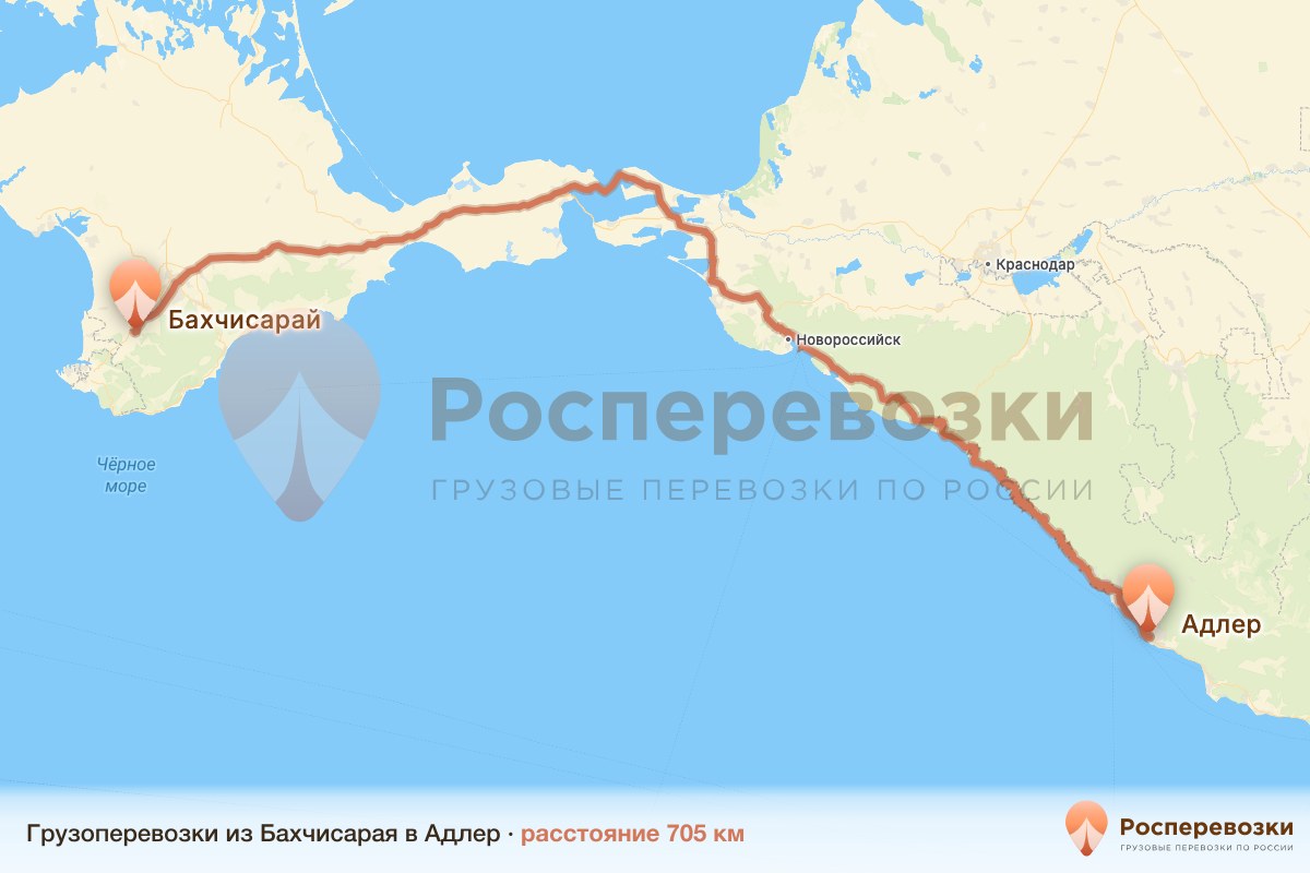 Грузоперевозки Бахчисарай Адлер