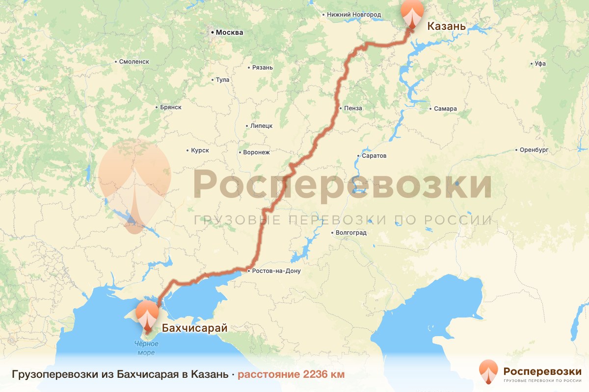 Грузоперевозки Бахчисарай Казань