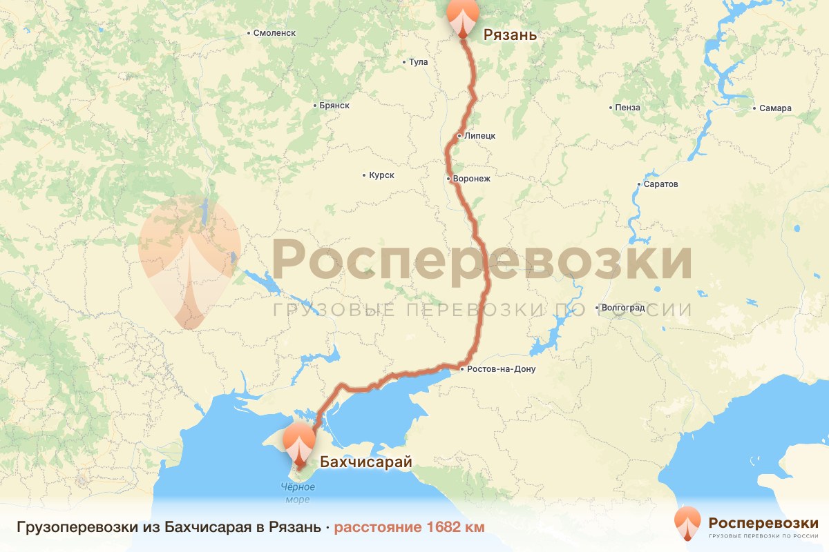 Грузоперевозки Бахчисарай Рязань