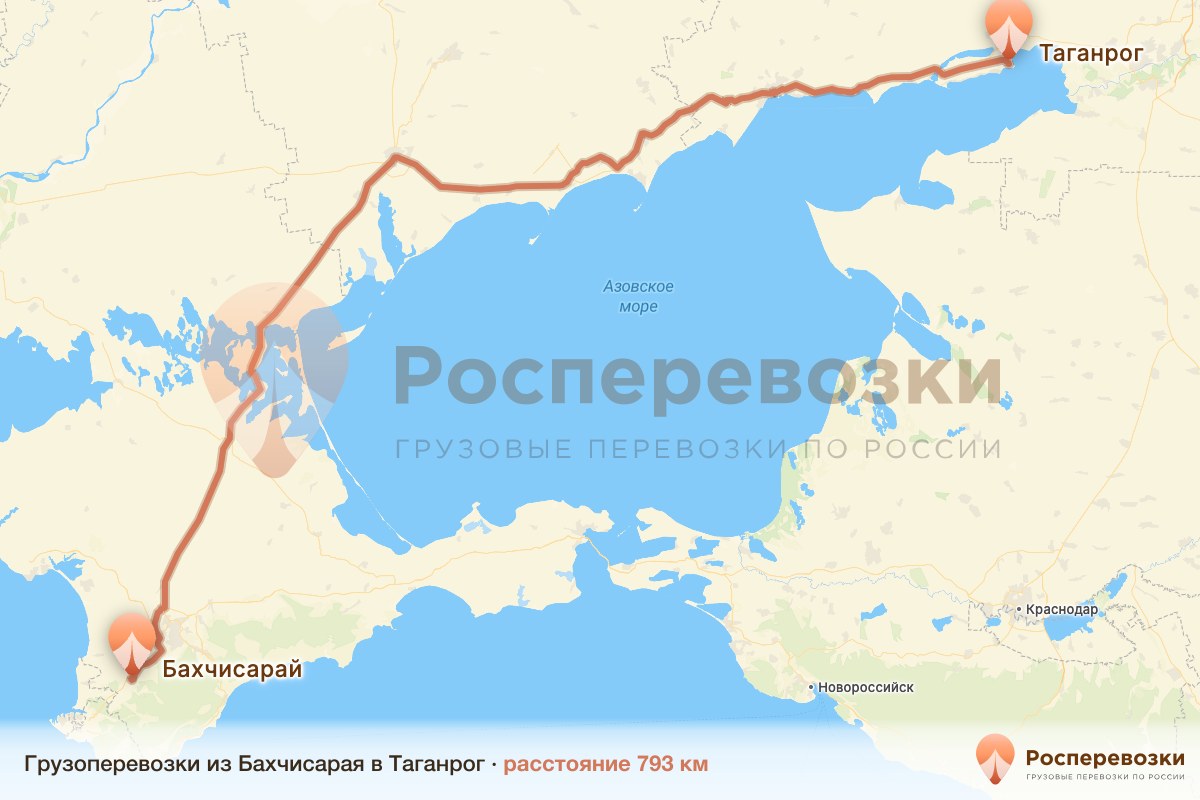 Грузоперевозки Бахчисарай Таганрог