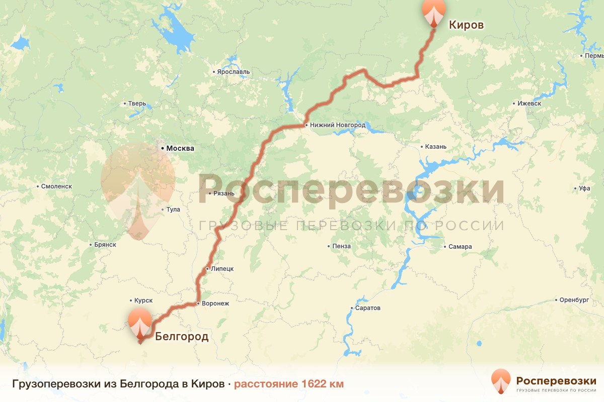 Грузоперевозки Белгород Киров