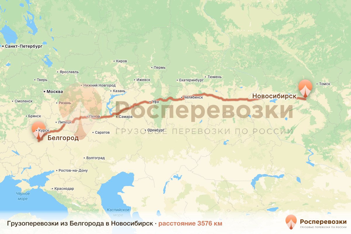 Грузоперевозки Белгород Новосибирск