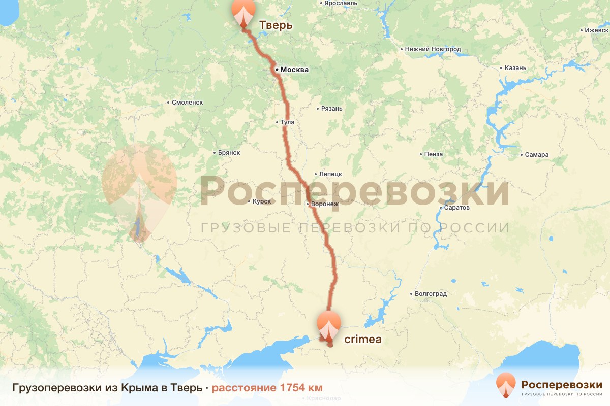 Грузоперевозки Крым Тверь