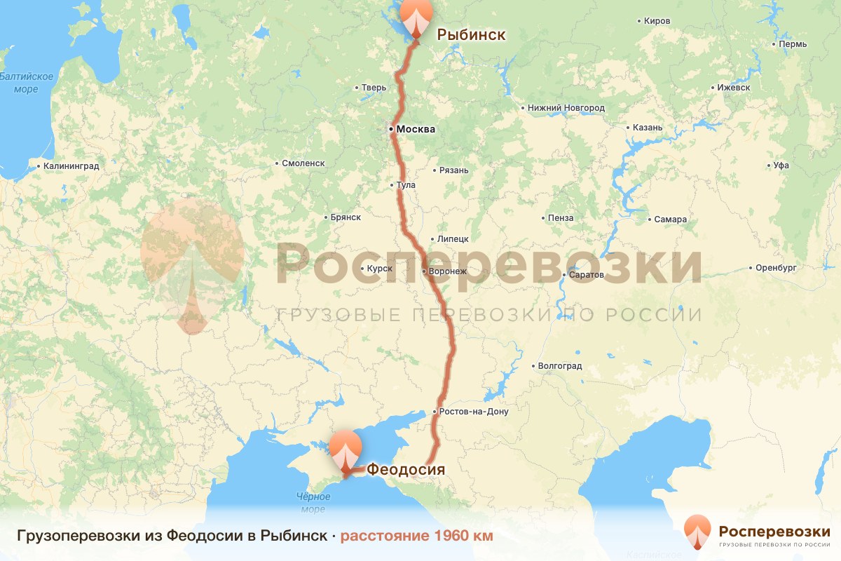 Грузоперевозки Феодосия Рыбинск