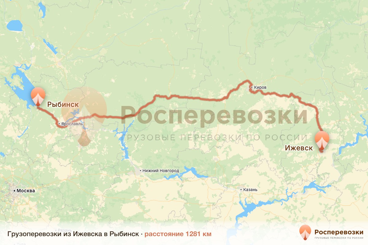 Грузоперевозки Ижевск Рыбинск