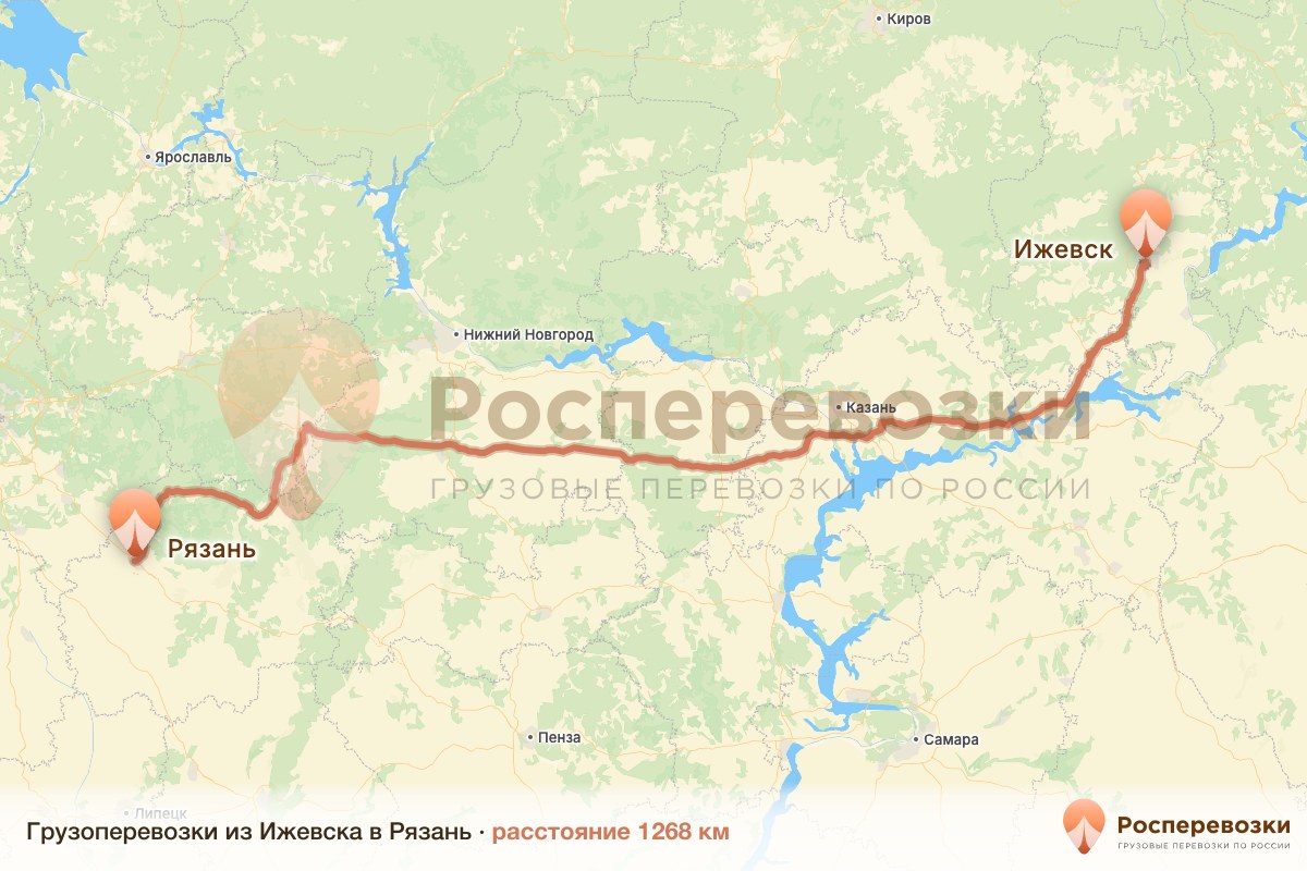 Грузоперевозки Ижевск Рязань