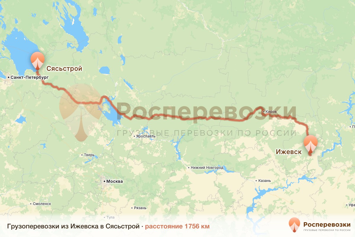 Грузоперевозки Ижевск Сясьстрой