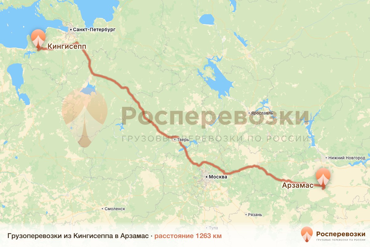 Грузоперевозки Кингисепп Арзамас