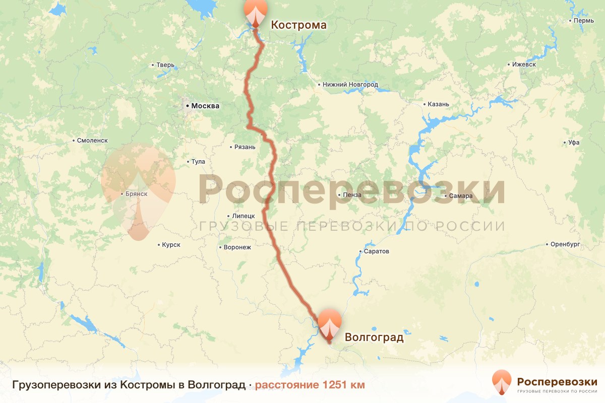 Грузоперевозки Кострома Волгоград