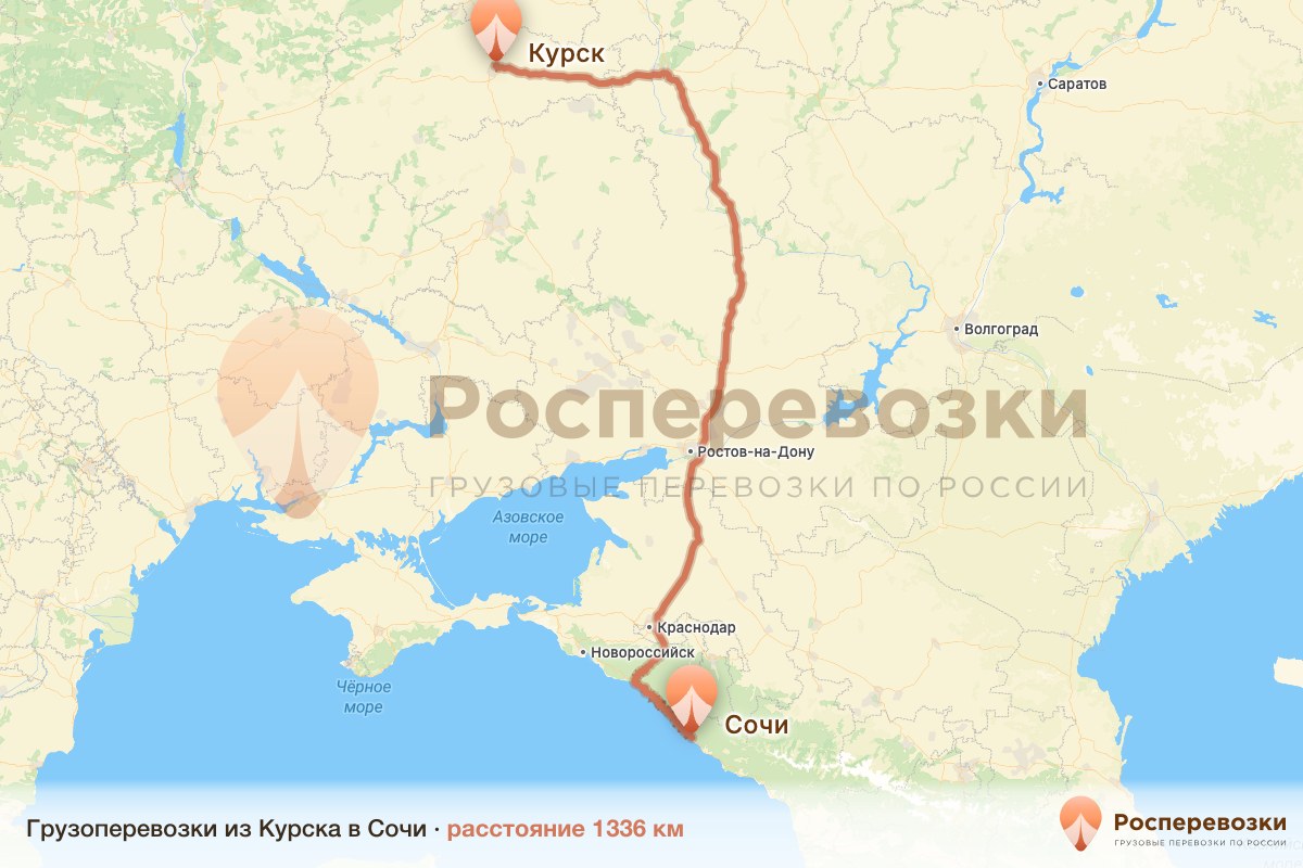 Грузоперевозки Курск Сочи