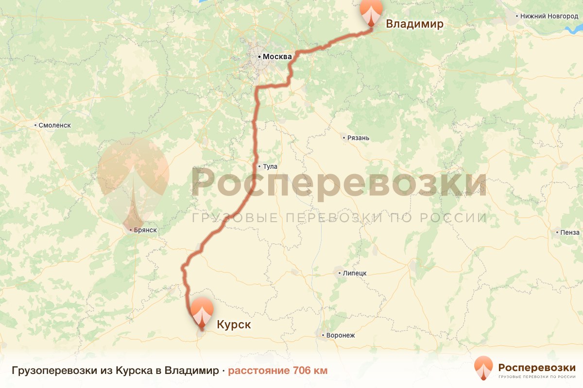 Грузоперевозки Курск Владимир