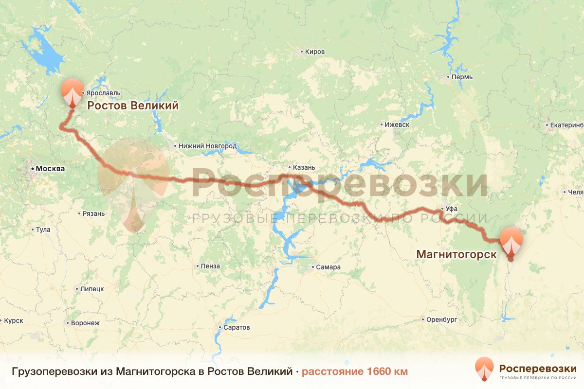 Грузоперевозки Магнитогорск Ростов