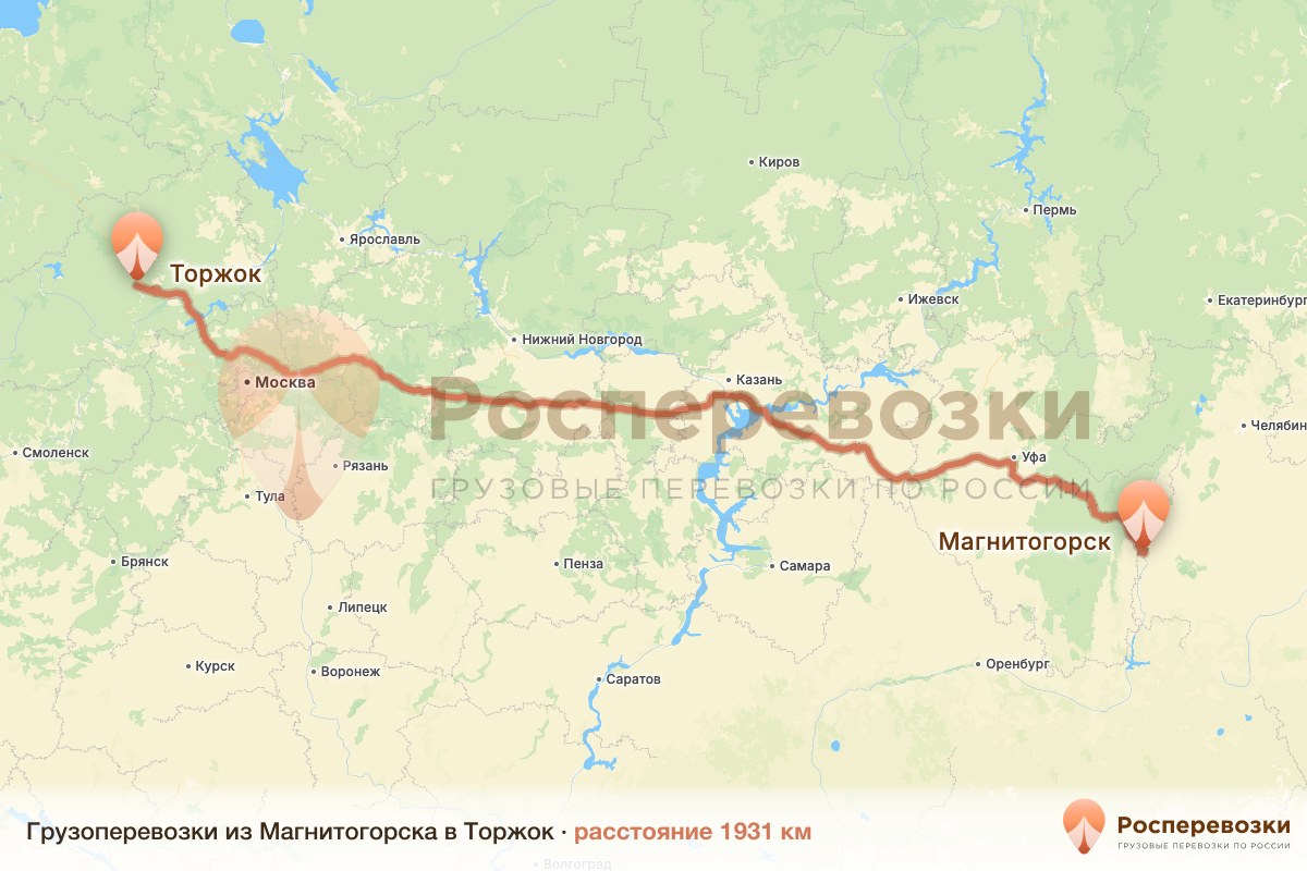 Грузоперевозки Магнитогорск Торжок