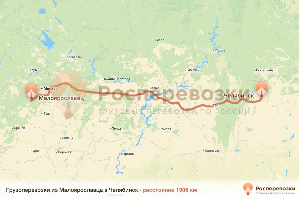 Грузоперевозки Малоярославец Челябинск