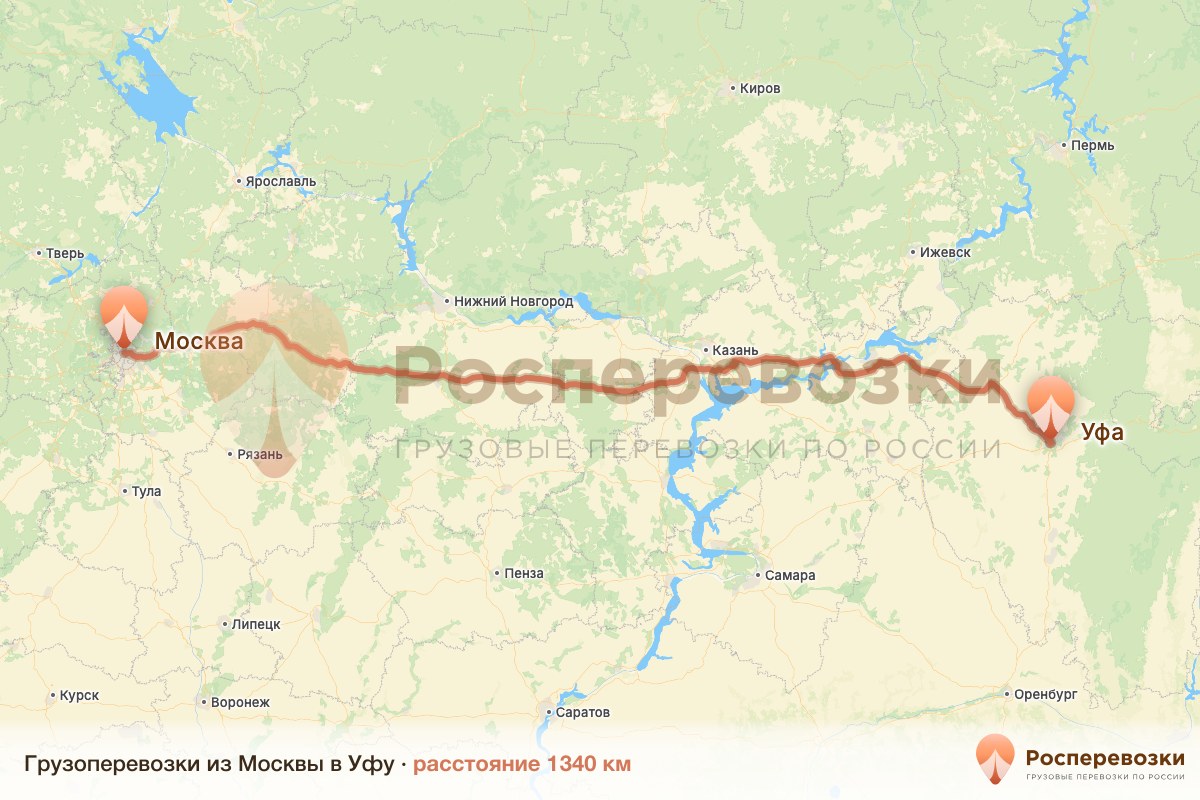 Грузоперевозки Москва Уфа