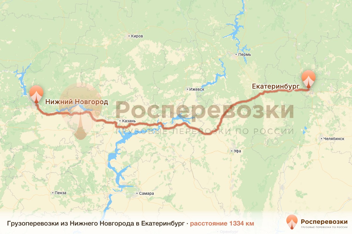 Грузоперевозки Нижний Новгород Екатеринбург