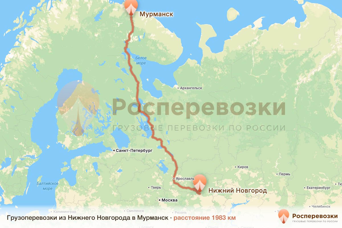 Грузоперевозки Нижний Новгород Мурманск