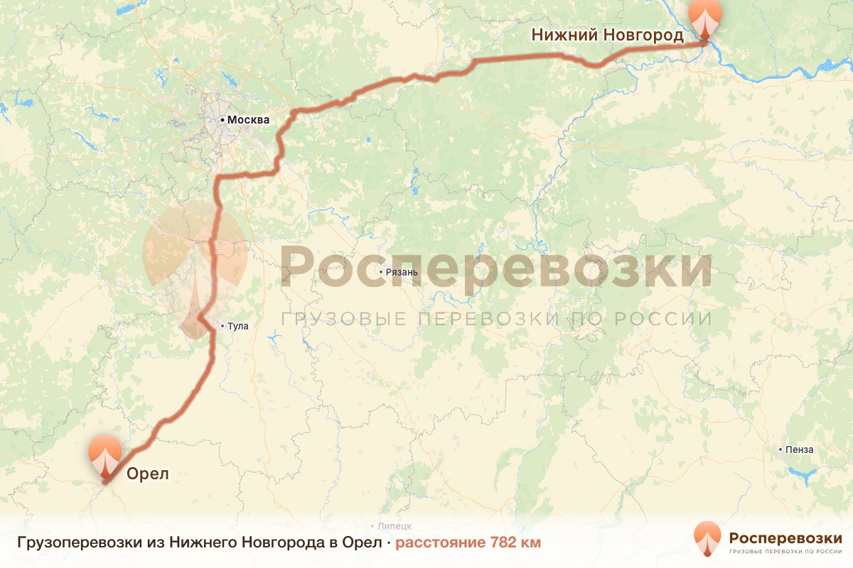 Грузоперевозки Нижний Новгород Орел