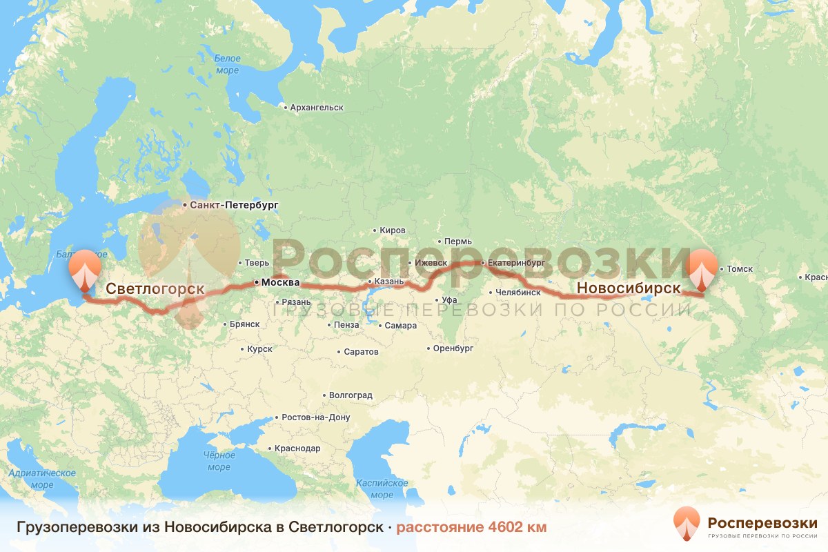 Грузоперевозки Новосибирск Светлогорск