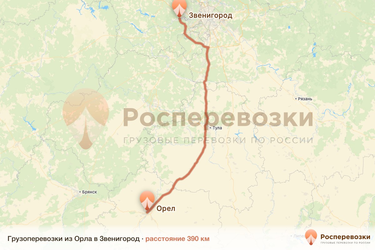 Грузоперевозки Орел Звенигород