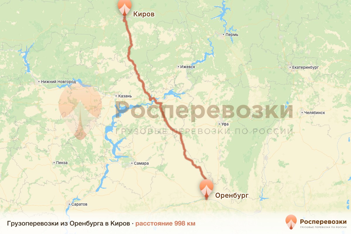 Грузоперевозки Оренбург Киров