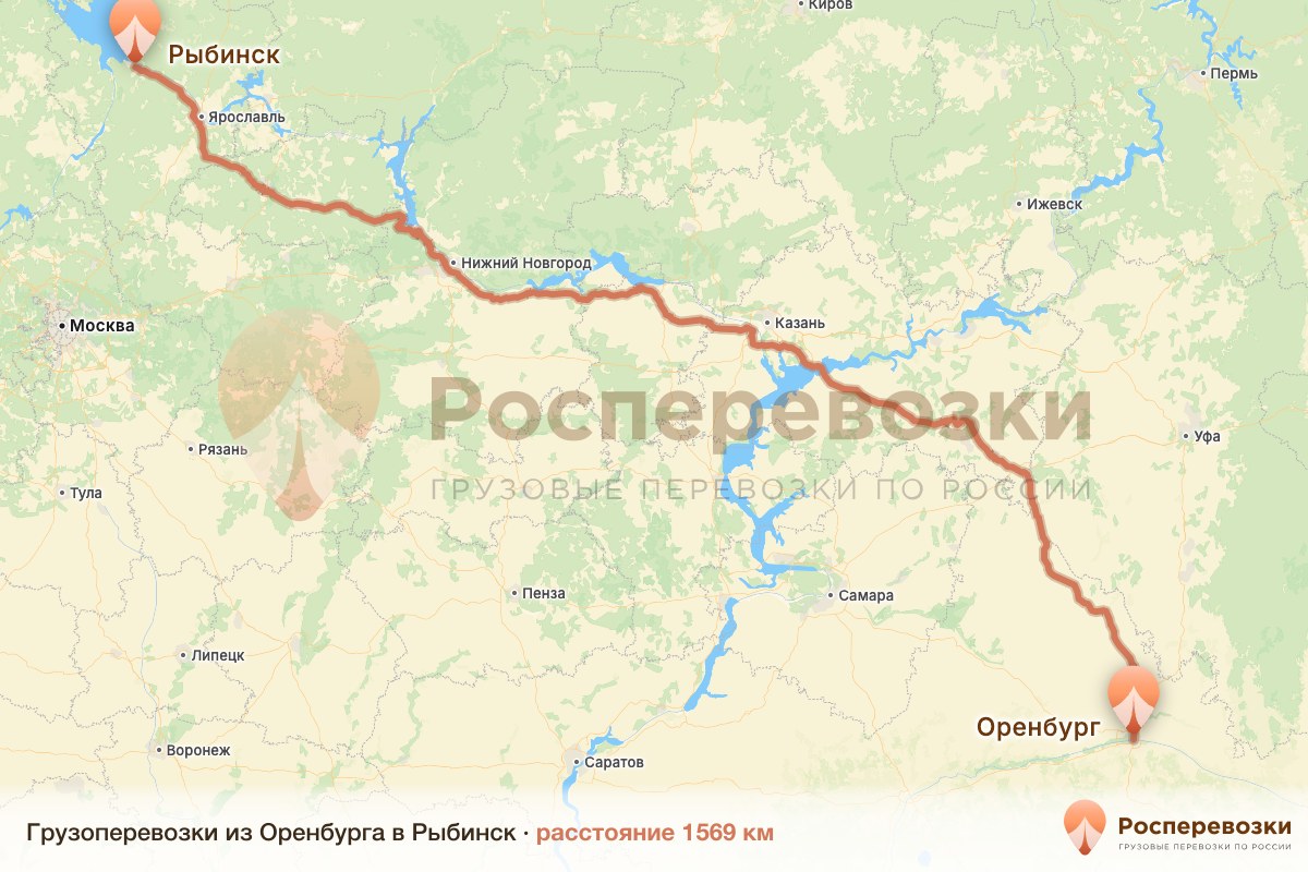 Грузоперевозки Оренбург Рыбинск