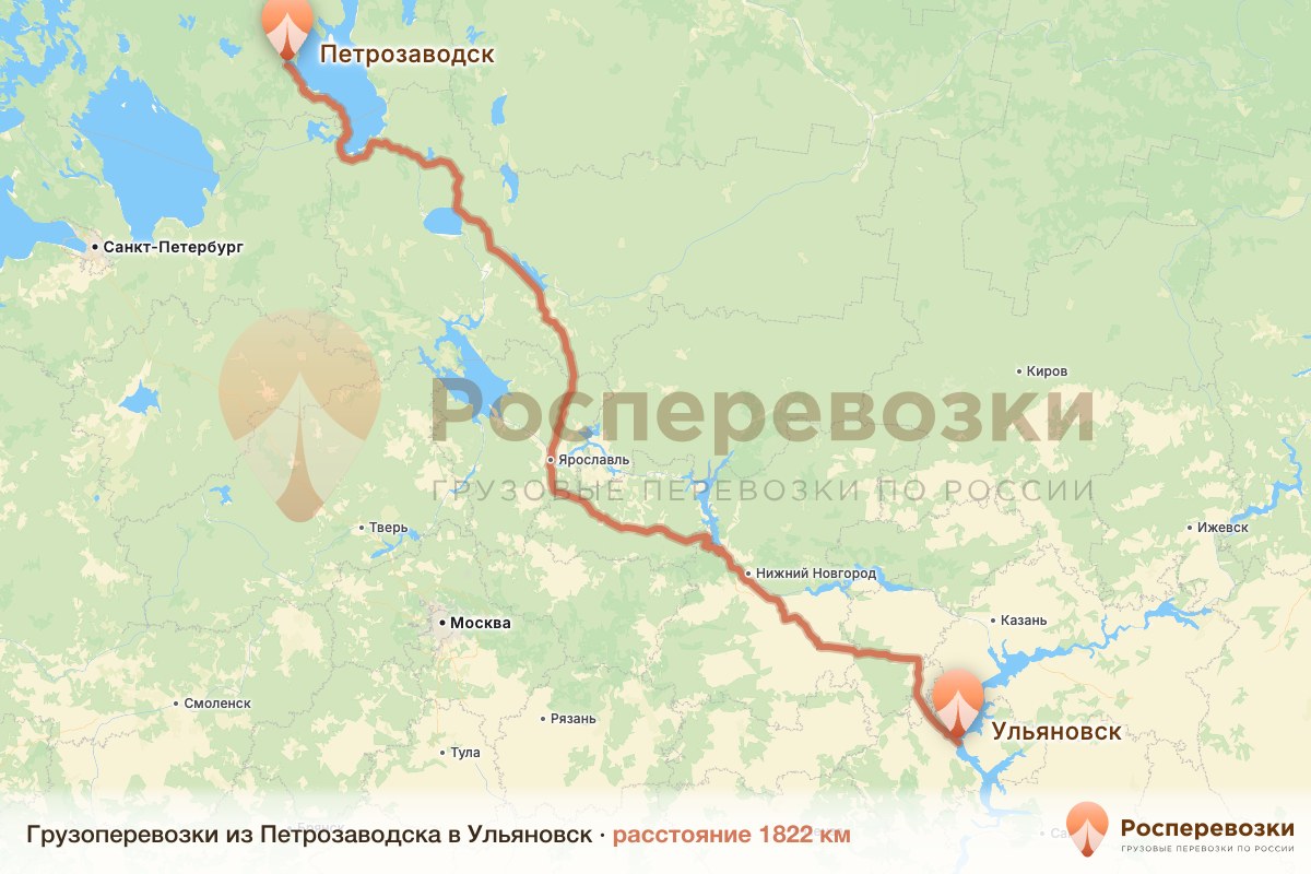 Грузоперевозки Петрозаводск Ульяновск