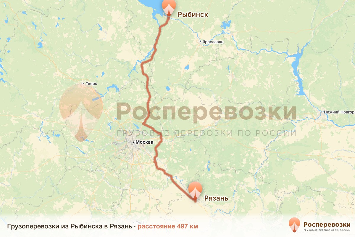 Грузоперевозки Рыбинск Рязань