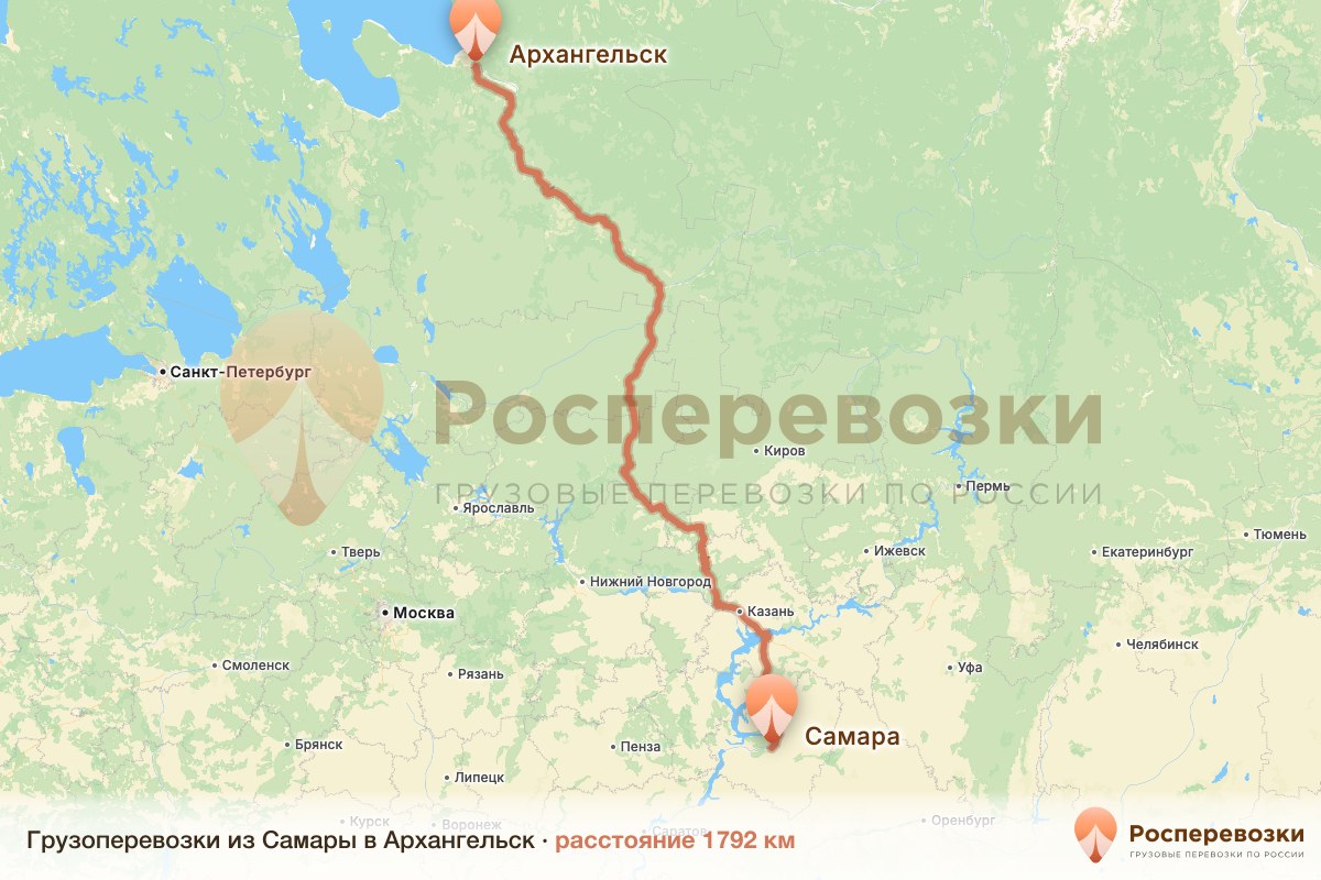 Грузоперевозки Самара Архангельск