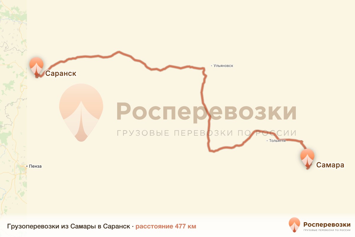 Грузоперевозки Самара Саранск