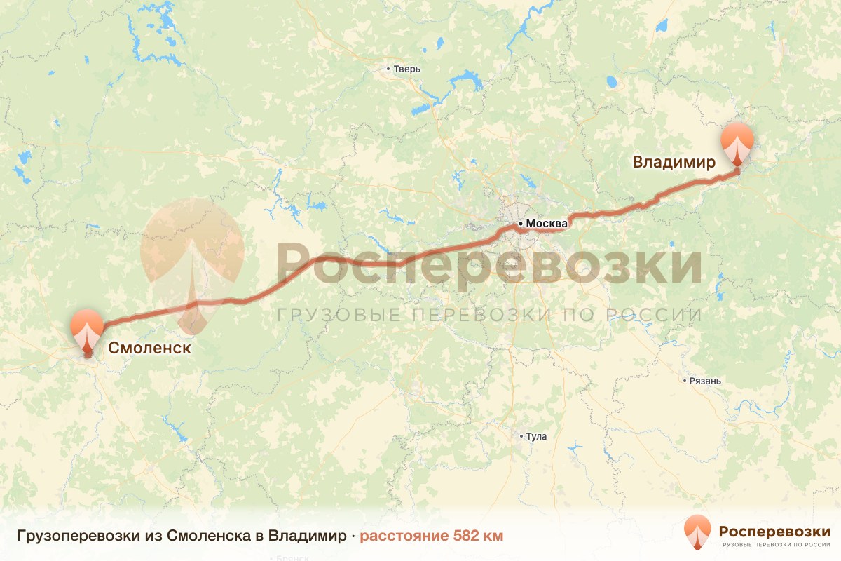 Грузоперевозки Смоленск Владимир