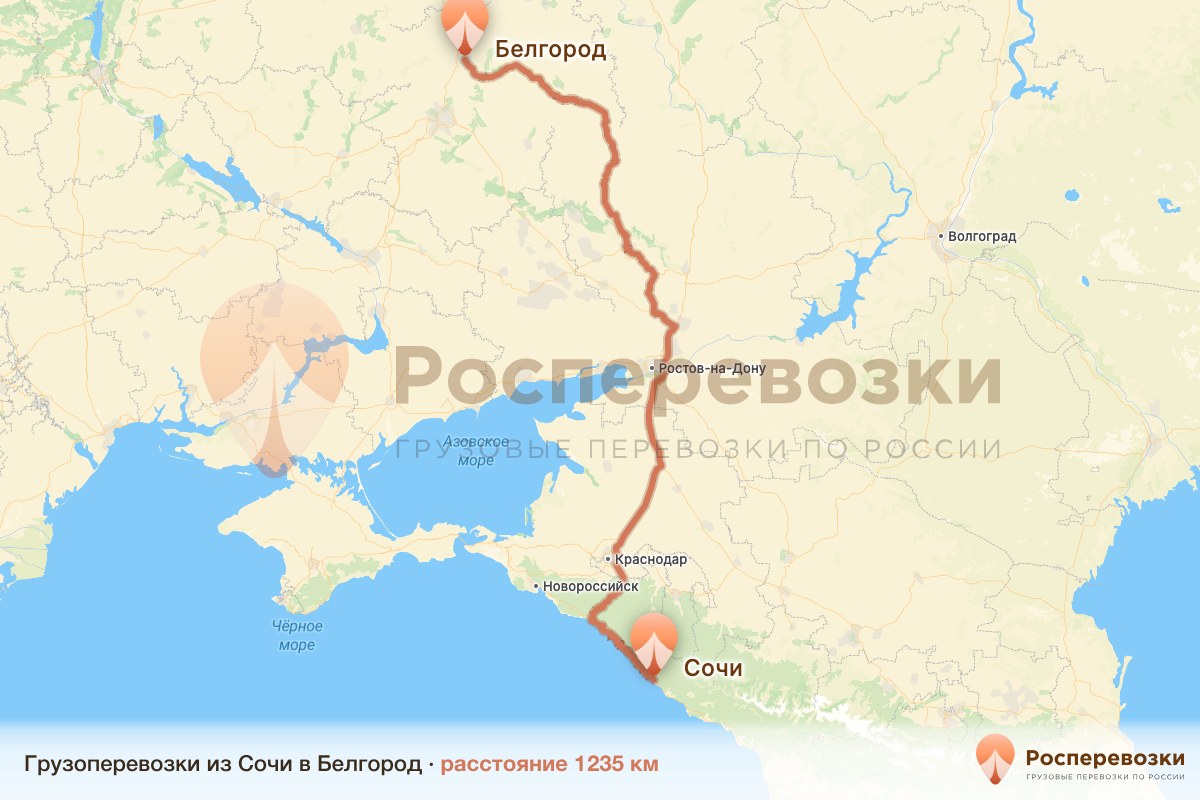 Грузоперевозки Сочи Белгород